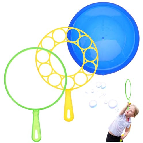 Großes Seifenblasen-Zauberstab-Set, 3 Teile/Satz, lustiger riesiger Seifenblasen-Zauberstab aus Kunststoff mit Tablett für Kinder und Erwachsene, Sommer, Outdoor, Spielzeit, Aktivitäten, Partygeschen