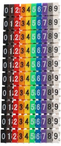 Zerodeko Identificadores de Cable Multicolores Reutilizables Números 0-9 Tubos Marcadores 6 MM 100 Piezas para Gestión de Cables Eléctricos Domésticos