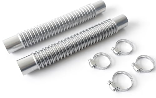 2PCS 20cm Abgasschlauch für Stromerzeuger mit 4 Edelstahlklammern | Flexibles Abgasrohr für Diesel-Heizung und Standheizung | Standheizung Auspuffrohr für Fahrzeuge und Generatoren