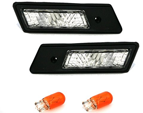 Depo Seitenblinker Set in Weiß mit schwarzem Plastikrahmen Blinker
