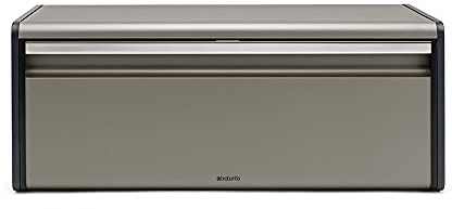 Brabantia 299384 Boîte à pain couvercle abattant Platinum, Argent, 25 x 46.5 x 18.7 cm