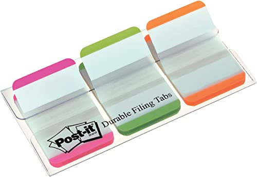 Post-it Index Strong Ablagetabs, Standard, Orange, Rosa und Grün, 25.4 mm x 38.1 mm, 66 Haftstreifen pro Spender, 1 Spender - Für Dokumente und Wichtige Informationen