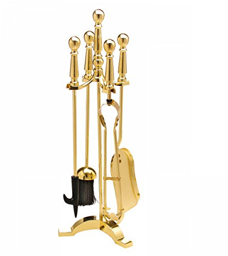 raik 21.02.032.2 Kaminbesteck, 4-teilig, vermessingt, 63cm