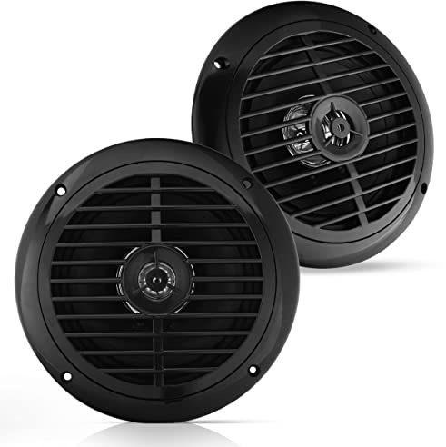 Pyle Wasserdichte Lautsprecher 6 1/2 Zoll Wasserdicht Dual Cone Stereo, Schwarz, PLMR67B