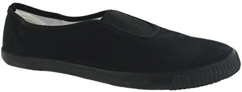 Unisex Slip On School Plimsolls Art no 7231 (Adult Shoe Size 7, Black)