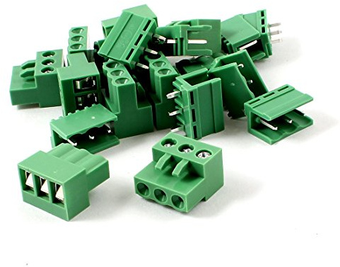 sourcing map 10 Paar AC 300V 5,08 mm Pitch 10A 3 Pin Schraubanschluss steckbar Terminal Block de