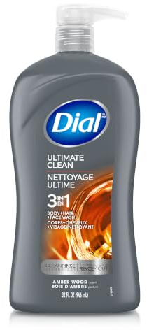 Dial Men 3-in-1 Body, Hair and Face Wash, Ultimate Clean, 32 Fl Oz