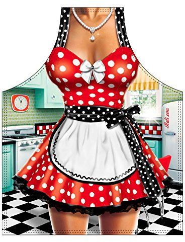 Lustige Küchenschürze = 50-iger Jahre Köchin = Schürze Apron Geschenkschürze Kochschürze Spassschürze - Das witzige Original von ITATI
