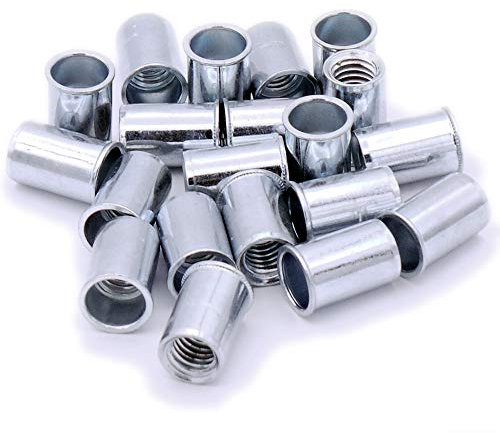 M10 (10mm) Low-Profile Countersunk Blind Rivet Nut (Plain Body) - Steel (Pack of 20)