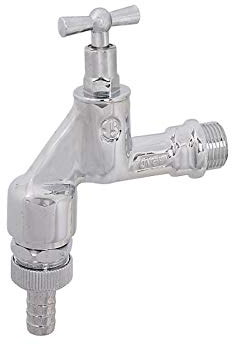 JS DVGW-Auslaufventil 3/4 Zoll mit Knebeloberteil, RV und Rohrbelüfter, poliert verchromt