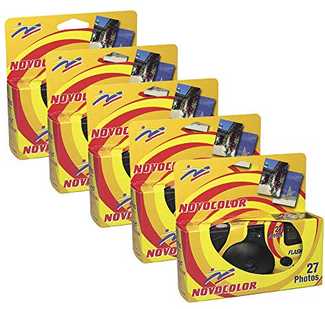 Novocolor - Caméras jetables avec Flash (27 expositions avec Flash) 5 Unités …