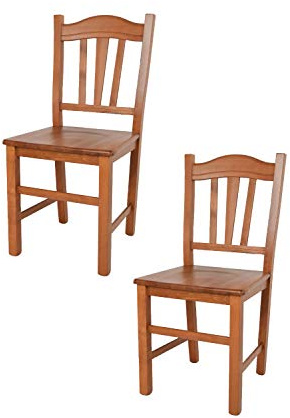 t m c s Tommychairs - 2er Set Stühle Silvana für Küche und Esszimmer, Robuste Struktur aus Buchenholz, in der Farbe Kirschholz lackiert und Sitzfläche aus Holz