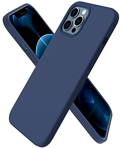 ORNARTO kompatibel mit iPhone 12 Pro Max 6,7 Silikon Case, Hülle Ultra Dünne Voller Schutz Flüssig Silikon Handyhülle Schutz für iPhone 12 Pro Max(2020) 6,7 Zoll Dunkelmarine
