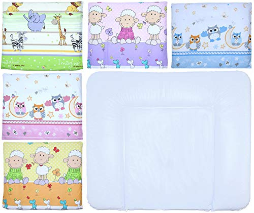 Wickelauflagenbezug - Wickelauflage -75x85 cm- Bezug für Wickelauflage Baumwolle (Schaf - VIOLETT, Nur Bezug)