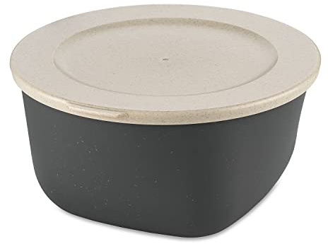 Koziol Connect Box 2 mit Deckel aus Kunststoff in der Farbe Nature Ash Grey 2L, Maße: 21cm x 20,5cm x 10,5cm, 7871701