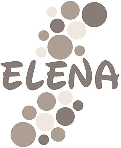 Wandtattoo personalisiert Wandsticker Set mit Namen für Kinderzimmer Babyzimmer Spielzimmer Wandaufkleber Wunschname Mädchen Junge (02 Kreise)