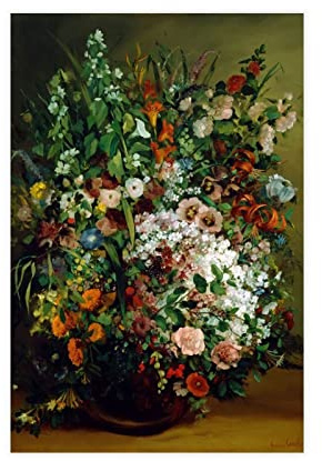FISH DRAGATE Poster de peinture bouquet de fleurs sur toile, décoration de chambre à coucher, paysage sportif, bureau, chambre, cadeau, style sans cadre, 60 x 90 cm