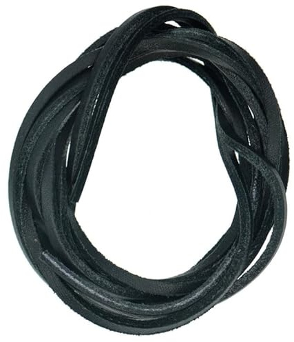 znatoo Lacci in pelle per scarpe da ponte, topsider, scarpe da barca, lunghezza 116,8 cm, nero, Taglia unica