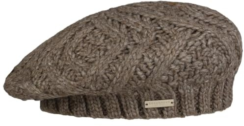 Seeberger Salvirola Strickbaske Damenbaske Baske Winterbaske Damen - mit Futter Winter Herbst-Winter - One Size Taupe