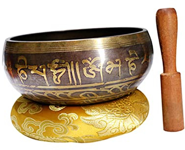 Bol de méditation tibétain bol spirituel chantant bol zen accessoire bols chantants tibétains méditation yoga arc chantant bol de musique bouddhiste équipement bouddhiste du Népal carillon en bronz