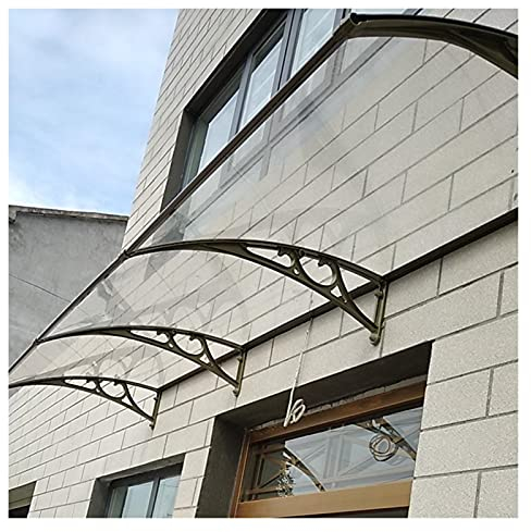 Markisen für Türen, Haustür-Vordach, Polycarbonat-Tür-/Fenster-Markise, skalierbares Dach, Überdachung für den Außenbereich, Regenschutz mit Halterung aus Aluminiumlegierung (Farbe: Klar, Gr
