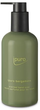 ipuro Classic BERGAMOTE Jabón de manos 250 ml – Jabón líquido vegano con aroma a lima y limoncillo – Dermatológicamente probado – Dispensador de jabón verde – Limpieza suave y manos suaves