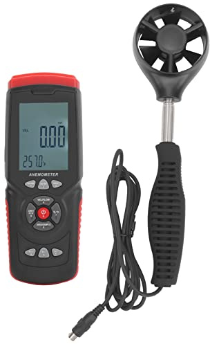 Locadence GT8913 Digitales Anemometer, Windgeschwindigkeitsmesser mit Einziehbarem Griff, Luftstrommesser für Industrie und Haushalt, CPU Computerlüfter, Klimaanlagen