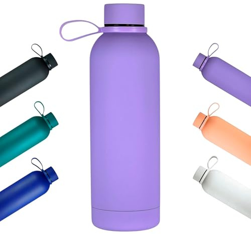 Botella Agua Acero Inoxidable 500 ml – Botella Térmica Reutilizable sin BPA – Aislamiento Doble al Vacío – Hermética y Antifugas – Termo Deportivo para Niños y Adultos