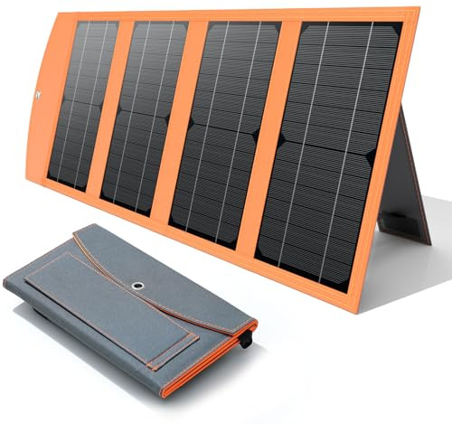 30W Portable Solar Panel Charger with USB and Type-C Outputs(5V/3A Max) for Phones, Power Banks, Tablets, Fast Charges 2 Devices at Once, IP67 Waterproof for Camping, Hiking, and Outdoor Activities