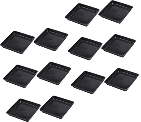 DECOMELODY 12pièces Soucoupes Carrées pour Pots De Fleurs Dessous De Pot Étanches Et Antidérapants pour Intérieur Et Extérieur Accessoires De Jardinage Pratiques Et Faciles à Nettoyer