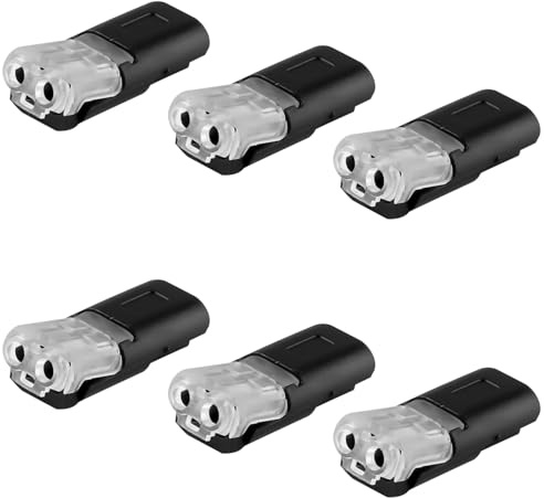 Bojueshaw 6PCS H-Type Quick Wire Connector – No Stripping, No Soldering, Dual Wire Electrical Terminal for LED, Fans, Switches, and Lamps, Easy to Use
