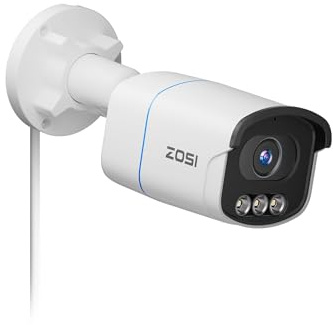ZOSI 4K Add-on PoE CCTV Camera with 8MP Ultra HD True Color Night Vision | Outdoor Indoor Surveillance PoE Camera, AI Human and Vehicle Dectection, Only Work with our Brand 4K PoE CCTV Camera Systems