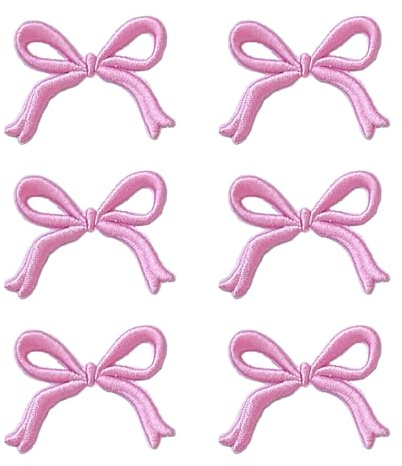 6 Pcs Bowknot Cloth Patch Iron on Bow Applique Patches Computerized Embroidery Bow Knot Patch,Suitable for Hats, Clothes, Shoes, Jeans, Shirts, Jackets, Backpacks.