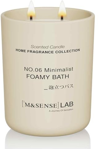 M&SENSE Naturligt sojastort ljus | Skumbad | 470 g, 95 H bränning | Mini doftljus för avkoppling, meditation, heminredning | för sovrum, kontor, fest