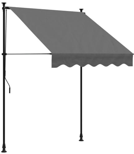 Tenda da sole retrattile antracite, 150 x 150 cm, tessuto di alta qualità (poliestere 180 g/m² con rivestimento in PU), perfetta per terrazza e giardino, durevole e resistente alle intemperie
