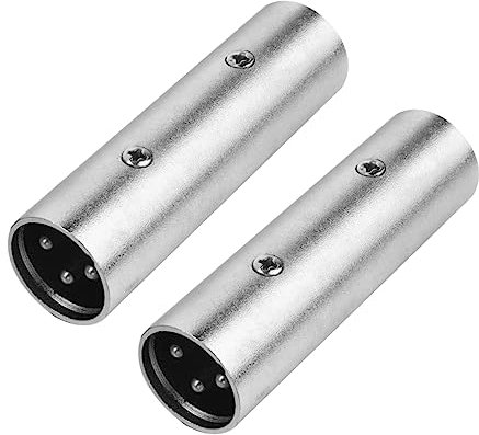 VILLCASE 2pièces Adaptateur XLR Mâle vers Mâle Broches Lot pour Microphone Connecteur XLR Transmission Stable sans Interférences