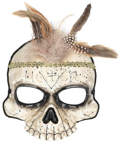 Boland - Demi-masque vaudou, masque d'horreur pour déguisements, Halloween et carnaval, chaman, thaumaturge