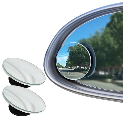 Ram® Adjustable Blind Spot Mirrors FOR Car Van SUV Trucks Round Frameless Rotating 360°Degree HD Glass Learner Driver Car Mirror X 2