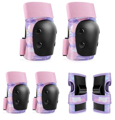 YooxArmor Protezioni Bambini Pattini in Linea per 3-8 Anni,6 in 1 Attrezzatura Protettiva Protezione Bambini Ginocchiere, Gomitiere Protezioni Set per Scooter Monopattino Bicicletta Pattini in Linea