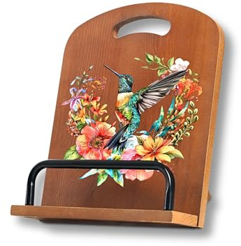 INNObeta Cookbook Stand for Kitchen Counter, Adjustable Tablet Recipe Book Holder, Perfect Gifts for Women, Mom, Grandma on Birthday, Unique Kitchen Decor, Hummingbird