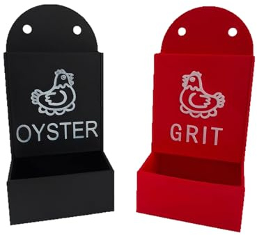 Hogvinnatil Muschelkalk Und Grit Spender Für Hühner, Geflügel Futtertrog, 2 Stück Grit Futterrinne Für Enten Hühner Und Anderes Geflügel