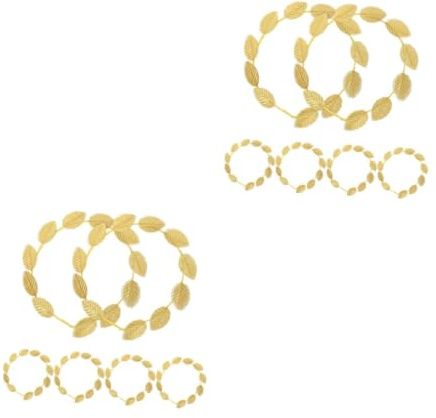 Healeved 12 Stück Goldener Lorbeerkranz Haarschmuck Teiliges Kunststoff Kopfschmuck Römischer Stil für Frauen und Mädchen für Festliche Anlässe Kostüme Fotoshootings und Partys