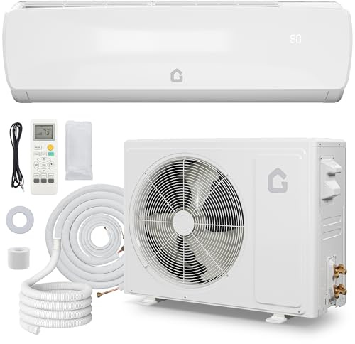 ACONEE 19 SEER 12000 BTU Split Air Conditioner, Ductless Mini-Split Inverter A/C Heat Pump System 115V, 42dB Ultra-Quiet, 3-in-1 Cooling/Heating/Dehumidifying, 25ft Pre-Line Set, White