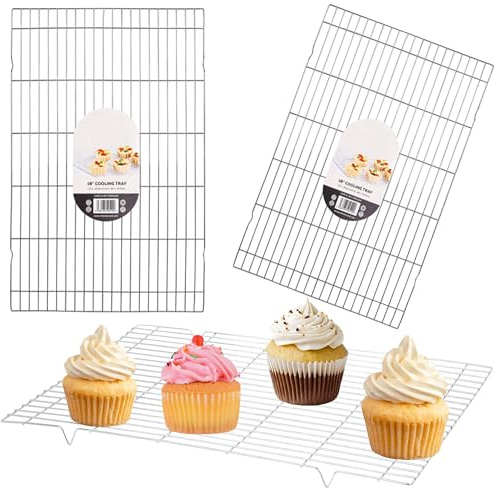 Extra Large 18 Chrome Plated Cooling Rack Cool Freshly Baked Goods | Including Cookies, Muffins, Biscuits & Cakes Evenly