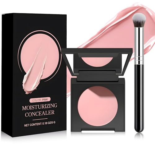 Anti Cernes Yeux, Anti-cernes et Correcteurs, Anti Cerne Couvrant, Correcteur Contour des Yeux, Couvrance Intense, Illumine Instantanément, Pinceau Correcteur Inclus, 5 g