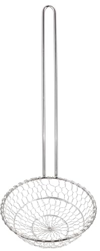 Healifty Colador de Acero Inoxidable para Freír Mango Ergonómico Resistente al Calor, Espumadera para Freír Utensilio de Cocina Práctico, Adecuado para Cocinar en Hogar y Restaurante