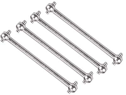RASTKY Ensemble D'Arbres D'entraînement en Métal Solide et Léger pour Voiture RC A949/A959/A969/A979-K929-B, Installation et Retrait Faciles, Idéal pour Les Amateurs RC, Argent, Longueur 1,96, 4