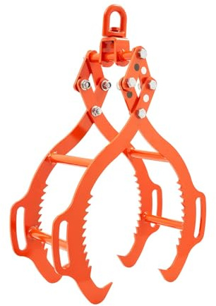 36-Inch Heavy-Duty Steel Log Lifting Tongs - 4-Claw Swivel Dragging Grabber Hook with Handle - Upgraded Timber Claw for Tractors, ATVs, and Trucks - 3306 lbs Capacity