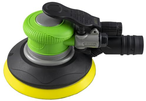Levigatrice orbitale pneumatica JBM 52675 Ø150 mm – levigatrice roto orbitale 5 mm con aspirazione polvere, 10500 RPM, levigatrice professionale carrozzeria legno