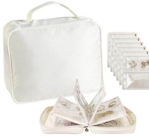 Zitreeqs Estuche de Viaje para Joyas - Portaanillos con Bolsitas Individuales | Organizador de Viaje para Joyas,Regalo para Mujer, Niña, Amiga, Novia